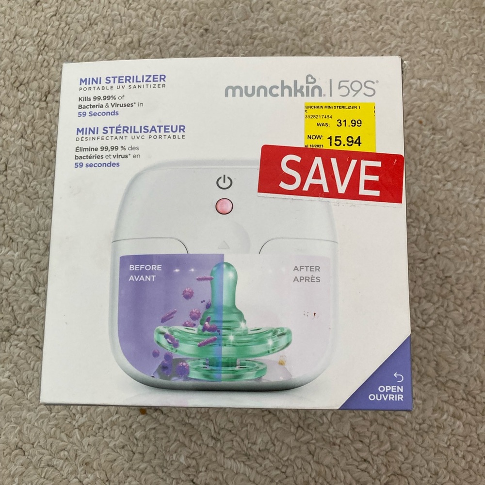 MUNCHKIN 59S | mini sterilizer portable UV sanitizer, with original packaging